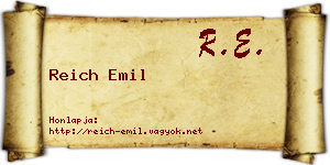 Reich Emil névjegykártya